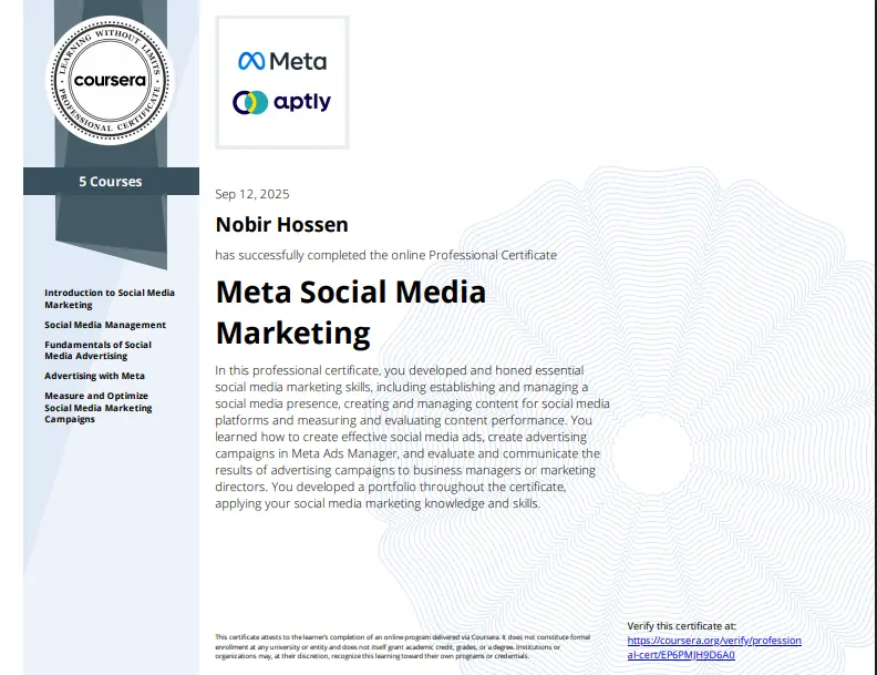 Meta certification